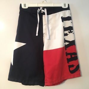 Texas flag swim trunks